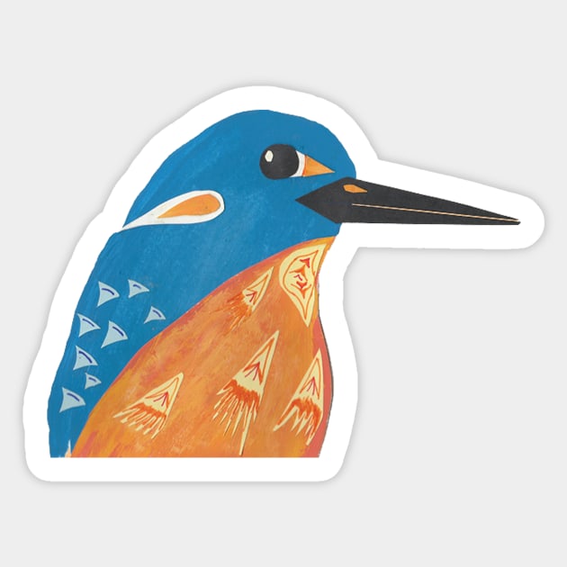 Native Birds of Australia Collage - Set 2 Kingfisher Sticker by chortlzdesigns